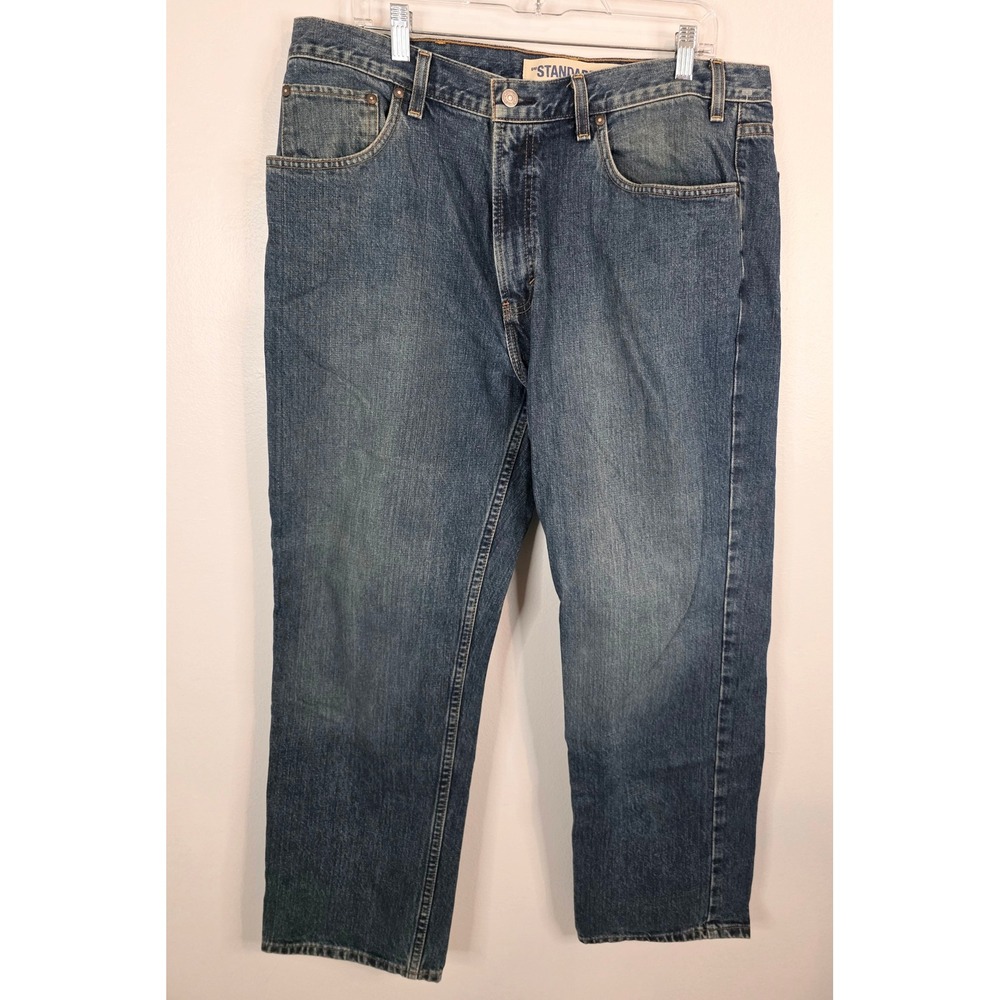 Gap 1969 Standard Fit Mens Jeans 38x30 Medium Wash Blue Denim Straight Leg